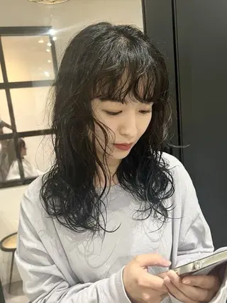 ロング パーマ 宮嶋 蓮のヘアスタイル