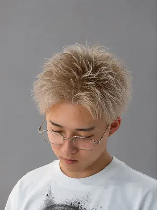 ショート カラー パーマ ヘアアレンジ メンズ キッズ スパイキー⚡️/ 海外風ヘア🌊秀平のヘアスタイル