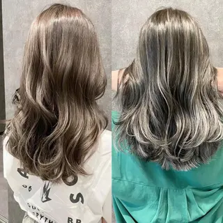 セミロング ＿WHITE鳳店 アンダーバーホワイトのヘアスタイル