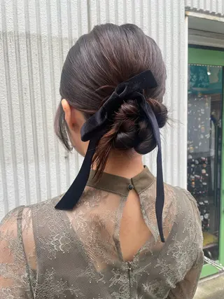 セミロング ヘアアレンジ 店長福島成美/髪質 改善縮毛矯正/カラーのヘアスタイル