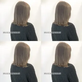 セミロング カラー あさだ しゅうたろうのヘアスタイル