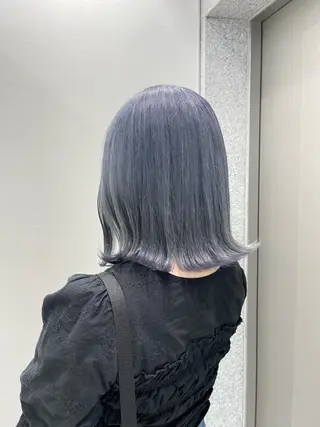ロング カラー ラベンダー💜 グレージュ🩶のヘアスタイル