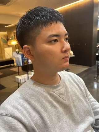 メンズ 人気サロン縮毛矯正 ボブカットカラーのヘアスタイル