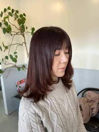 ミディアム 三浦彩那/ 透明感カラー/岡崎のヘアスタイル