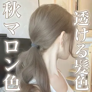 ロング カラー ブリーチ縮毛矯正飛我 韓国ヘア🫧のヘアスタイル