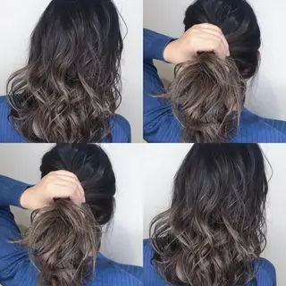 ミディアム カラー 髪質改善カラー韓国風 レイヤーtudaのヘアスタイル