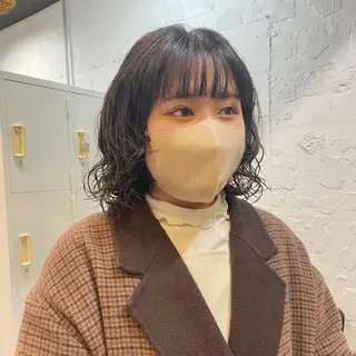 ミディアム カラー パーマ ヘアアレンジ 🎀レイヤー 透明感 カラーyuuri🎀のヘアスタイル