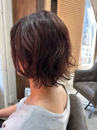 ショート ショート・パーマ・デ ザインカラー/むつみのヘアスタイル