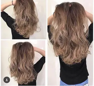 ロング カラー 大阪レミーエクステ チビ編み込みのヘアスタイル