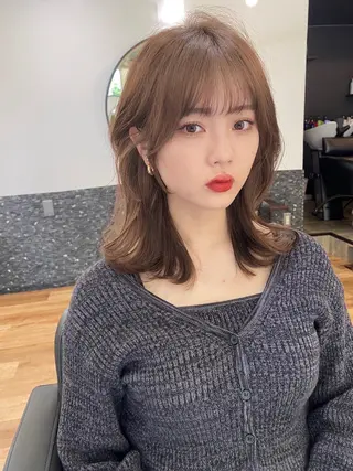 セミロング カラー 似合わせレイヤー 🇰🇷荒木洋文のヘアスタイル