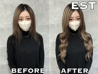 カラー メンズ ヘアアレンジ ロング 外れにくいエク💚 EST梅田TAKIのヘアスタイル