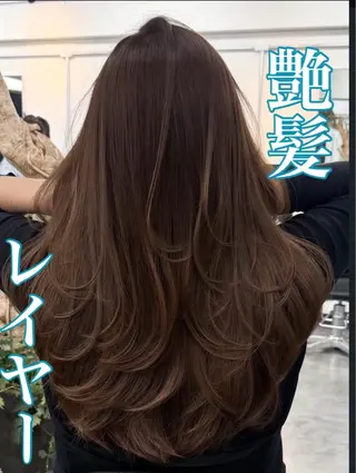 ロング カラー ハイライト/レイヤー 河原町/Manatoのヘアスタイル
