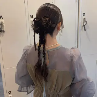 セミロング カラー ヘアアレンジ makoto / 韓国風ヘア🎀🪄︎のヘアスタイル