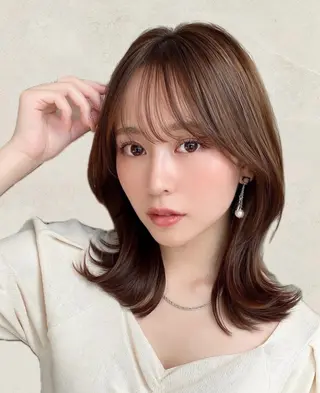 ミディアム 🧡くびれヘア/前髪 顔周り🧡久原結衣のヘアスタイル