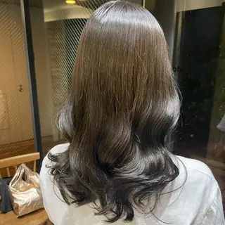 セミロング パーマ 韓国風パーマ🌿コテ 巻き風パーマ/るいのヘアスタイル