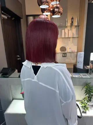 ミディアム カラー 天神暖色カラー レイヤー・髪質改善のヘアスタイル