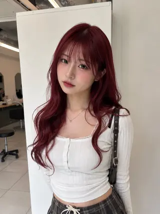 ロング 🎀暖色カラー🎀 韓国ヘア まなかのヘアスタイル
