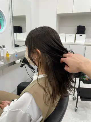 ロング カラー ヘアアレンジ 縮毛矯正/髪質改善/ ブリーチ毛/木元渓太のヘアスタイル