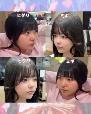 ミディアム 顔まわりカット 前髪カット安井楽人のヘアスタイル