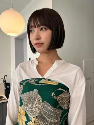 ショート 顔まわりカット/透け カラー/Memi🎀のヘアスタイル