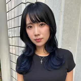 ロング ハイトーン/レイヤー カット/TAKEのヘアスタイル