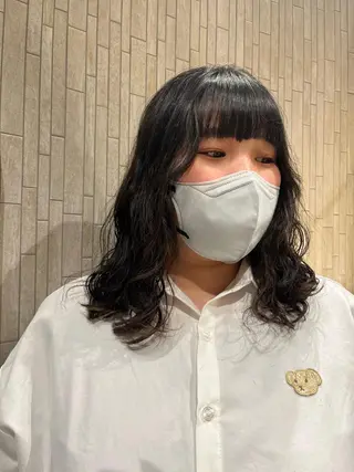 ミディアム パーマ Uo/透明感カラー /髪質改善のヘアスタイル