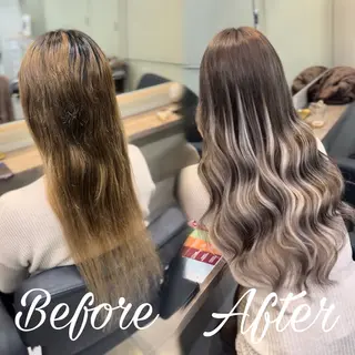 ロング カラー RIEブリーチ& エクステ特化型のヘアスタイル
