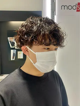 ショート パーマ メンズ メンズカット・ パーマ🎈はなさかのヘアスタイル