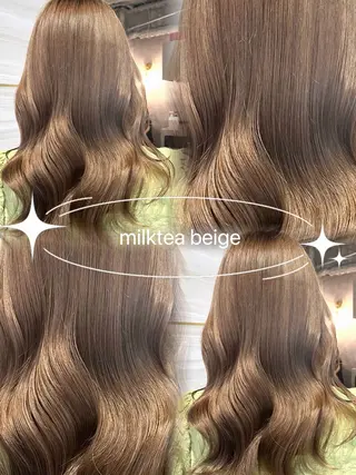 セミロング カラー あみ/暗髪オリ ーブ特化🍃髪質改善のヘアスタイル