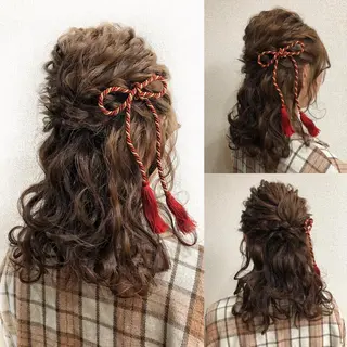 セミロング ヘアアレンジ 角田 安のヘアスタイル