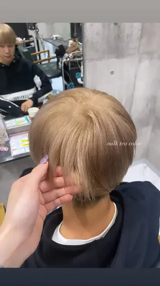 ショート カラー パーマ ヘアアレンジ メンズ 最新艶髪トレンド￤ ヘア￤miyu🐒♡のヘアスタイル