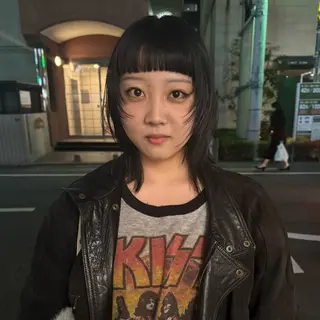 ミディアム カラー しずく/Lilu/ 博多美容室のヘアスタイル
