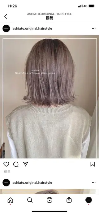 ミディアム カラー 眞名子 瑞紀のヘアスタイル