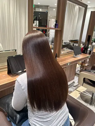 ロング カラー パーマ リノ🖤艶髪 カラー🖤🇰🇷のヘアスタイル