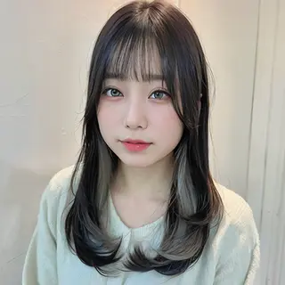 セミロング カラー インナーカラー/レイ ヤーカット♡/マキシのヘアスタイル