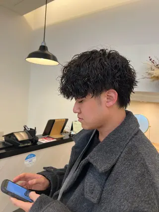 ショート パーマ メンズ 🇺🇸サーフカール 🇺🇸ケンシロウのヘアスタイル