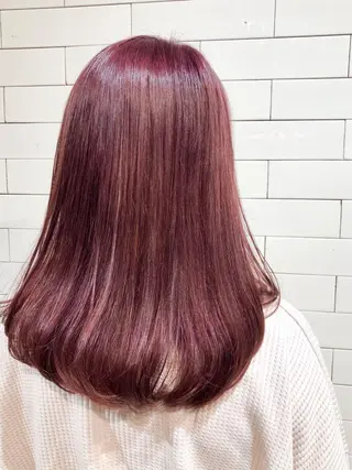 セミロング カラー 髪質改善/縮毛矯正/ 艶カラー🦢川上葵のヘアスタイル