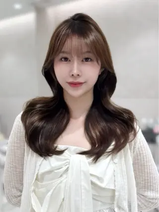 セミロング カラー 銀座/レイヤー 顔周りカット溝手優太のヘアスタイル