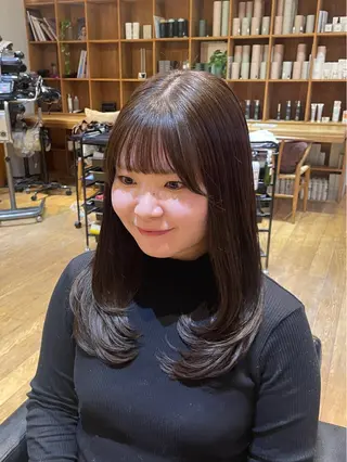 セミロング カラー 縮毛矯正/レイヤー 🌙児玉光瑠のヘアスタイル