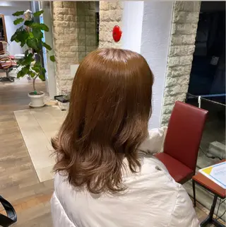 セミロング カラー アクストスタイル川勝 しずかのヘアスタイル