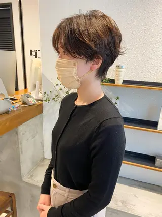 ショート カラー パーマ ヘアアレンジ メンズ キッズ ネイル マツエク・マツパ アイブロウ パーマスタイル🔅 sayacaのヘアスタイル