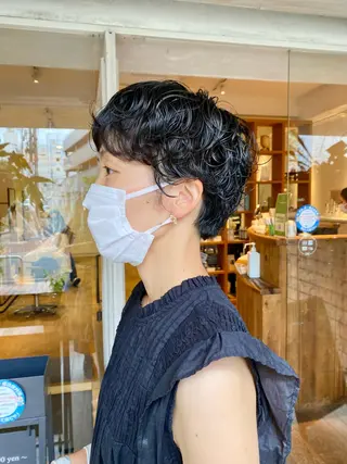 ショート パーマ ショート/ボブ/ パーマ/TOMOMIのヘアスタイル