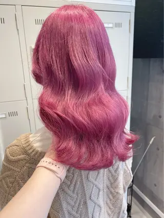 ミディアム カラー パーマ ヘアアレンジ メンズ キッズ ネイル マツエク・マツパ アイブロウ レイヤー/ダブル カラー/YURINAのヘアスタイル