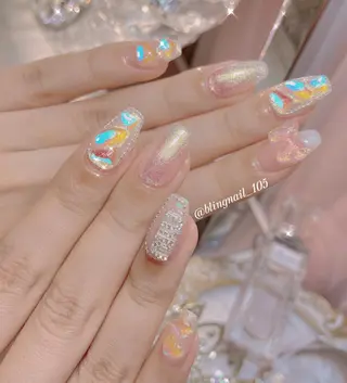 ネイル 24時まで❤︎韓国、 ワンホンネイルのネイルデザイン
