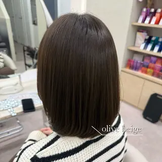 ミディアム カラー 美髪矯正/ベージュ カラー🧸綾里のヘアスタイル