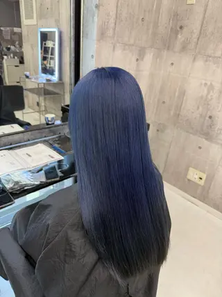 セミロング カラー メンズ ☁️かずき☁️青.紫 推し活カラー💫のヘアスタイル