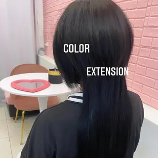 ロング カラー エクステ🩵ブリーチ 韓国ヘア🩵KAEのヘアスタイル