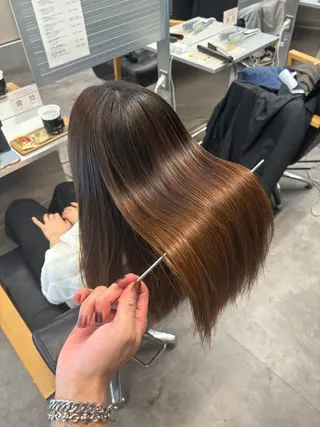ロング 髪質改善矯正/似合わ せ/レイヤー/盛田のヘアスタイル