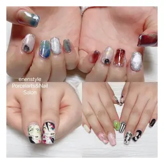 ミディアム ネイル 🐾enen style 🐾のネイルデザイン