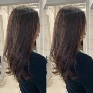 ミディアム カラー 透明感カラー✂︎ /縮毛矯正/YUKAのヘアスタイル
